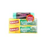 Orta Boy Buzdolabı Poşeti 20'li + Orta Boy Büzgülü Çöp Torbası 10'lu x 1, Sızdırmaz Mutfak Buzdolabı Poşeti Gıda Saklama Torbası 10X10 Cm, Yırtılmaz ve Büzgülü Atık Çöp Poşeti 10X10 cm - 000-Siyah - Option-1