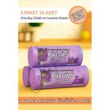 Orta Boy Lavanta Kokulu Büzgülü 55X60 Cm Çöp Poşeti Torbası 3 Paket - 30 Adet