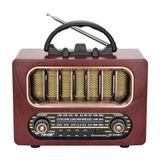 Orta Boy Retro Ahşap Tasarım Bluetooth Hoparlörlü Radyo – FM/AM Destekli, Şarjlı ve Taşınabiliri Radyo NS-6636 (2818)