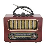 Orta Boy Retro Ahşap Tasarım Bluetooth Hoparlörlü Radyo – Fm/Am Destekli, Şarjlı Ve Taşınabiliri Radyo Ns-6636 (5433)