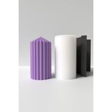 Orta Boy Sütün Mum Silikon Kalıp - Silindir Sütün Mum Kalıbı, Orta Boy Sütün Mum Kalıbı 14 x 7 cm - Beyaz - Adet