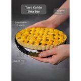 Orta Boy Tart Kalıbı Çıkartılabilir Tabanlı Turta Kalıbı Karbon Çelik Kek Kalıbı 13 Cm