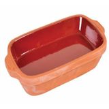 ORTA DİKDÖRTGEN SIRLI TOPRAK GÜVEÇ TENCERE FIRIN TEPSİ 32 * 18 * 4.5 cm