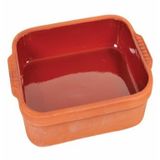 ORTA KARE SIRLI TOPRAK TENCERE FIRIN TEPSİ (29 * 20 * 4,5 cm) toprak güveç