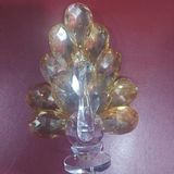 Orta Tavus Kuşu Cam Biblo, Ev Dekorasyon Aksesuarı, Hediyelik, 16 cm Yükseklik, 12x14 cm Kanat Ölçüsü