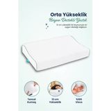 Orta Yüksek Boyun Destekli Ortopedik Visco Yastık 60X40x12-8Cm