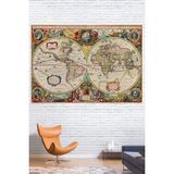 Ortaçağ Kaşifler Haritası Duvar Örtüsü Duvar Halısı Wall Tapestry - 70 x 50 cm