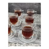 ORTAKÖYCENNETİ 6 Kişilik 12 Parça Cam Çay Takımı Çay Bardağı Ve Tabak Seti