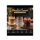 ORTAKÖYCENNETİ Soğuk kahve bardağı 3 LÜ üzüm model 350 cc hacim 10 cm boyu 6.5 cm ağzı 9 cm tabanı
