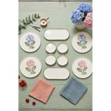 Ortanca 10 Parça 4 Kişilik Stackable Seramik Tabak Seti Premium Sunum & Kahvaltı Takımı Beyaz