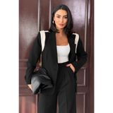 Ortaya Çık Iconic Siyah Beyaz Blazer Ceket