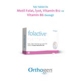 Orthogen Folactive 90 Tablet |Metil Folat, İyot, Vitamin B12 ve B6 İçeren Takviye Edici Gıda