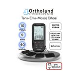 Ortholand 2 Kanallı Bataryalı Tens Ems Masaj Cihazı Portatif Fizik Tedavi Cihazı Şarj Edilebilir