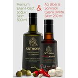 Orthosia Premium Memecik Erken Hasat Soğuk Sıkım Natürel Sızma Zeytinyağı 500 ml & Acı& Sarımsak Çeşnili Soğuk Sıkım Natürel Sızma Zeytinyağı 250 ml 2'li Avantaj Paketi - 750 ml