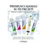 Ortimax 5'li Su Arıtma Filtre Seti – PP Sediment, GAC, CTO Karbon, Membran ve Post Karbon