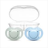 Ortodontik Silikon Emzik 2'Li Powder Green&Blue 6+ Ay (Sterilizasyon/Saklama Kutulu) (2 Adet)