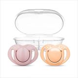 Ortodontik Silikon Emzik 2'Li Powder Pnk & Blush 0+ Ay (Sterilizasyon/Saklama Kutulu) (2 Adet)