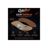 ORTOHEAT Çelik Tabanlık Anatomik Ayak Kemeri Destekli Metatarsal Pedli Ortopedik Tabanlık