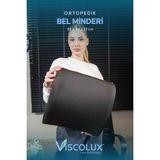 Ortopedik Bel Destek Yastığı - Visco Bel Destekli Hafızalı Köpük Minder Evde Ofiste Arabada Konfor 35X34X12 - Siyah
