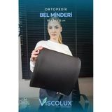 Ortopedik Bel Destek Yastığı - Visco Bel Destekli Minder Evde Ofiste Arabada Konfor Siyah 35x34x12