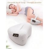 Ortopedik Diz Yastığı Omurga Destekleyici Yastık Visco Hamile Yastığı Memory Foam Bacak Yastığı - 25 x 25 x 15 cm - Beyaz