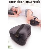 Ortopedik Diz Yastığı Omurgayı Destekleyici Visco Yastık Hamile Bacak Yastığı Kalp Şeklinde Lastikli Yastık 25 * 25 * 15 cm (Füme)