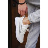 Ortopedik Esnek Rahat Örme Triko Bez Yazlık Bağsız Agua Model Unisex Günlük Sneaker Spor Ayakkabı - Beyaz