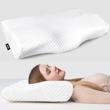 Ortopedik Hafızalı Köpük Yastık, Boyun Desteği, Yan ve Sırt Üstü Uyku İçin Ergonomik Yastık