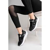 Ortopedik Kaymaz Kırılmaz Taban Konforlu Ortopedik Sneakers Yürüyüş Spor Ayakkabı - Siyah - Beyaz