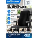 Ortopedik Oturma Minderi Bel Sırt Destek Yastığı Ofis Sandalye Koltuk Minde - 000-Siyah - Seçenek 1