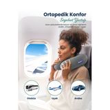 Ortopedik Seyahat Yastığı Visco Boyun Destekli Seyahat Yastığı - Gri