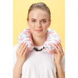 Ortopedik Seyahat Yastığı Visco Boyun Yastığı - Flamingo - 30 x 30 cm - Açık Pembe