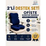 Ortopedik Sırt Ve Oturma Minderi Seti – Bel, Sırt Ve Kuyruk Sokumu İçin Ergonomik Visco Destek