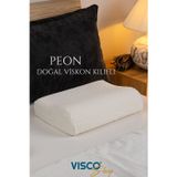 Ortopedik Visco Çocuk Yastığı Küçük Boyun Destekli Yastık Peon Doğal Viskon Kılıflı 45x30x10-7 cm