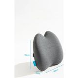 Ortopedik Visco Lüx Bel Yastığı Ofis Araba Koltuk Yastığı Bel Destek Minderi 39X39X11 cm - Gri