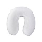 Ortopedik Visco Seyahat Yastığı, Memory Foam, Beyaz, U Şekilli, Uçak Otobüs Tren Araba için, Çıkarılabilir Yıkanabilir Kılıf