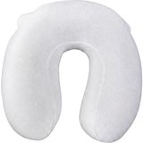 Ortopedik Visco Seyahat Yastığı, Memory Foam, Beyaz, U Şekilli, Uçak Otobüs Tren Araba için, Çıkarılabilir Yıkanabilir Kılıf