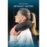 Ortopedik Visco Seyahat Yastığı - Visco Boyun Destekli Yastık Mavi 30x30x12, Siyah