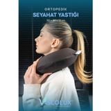 Ortopedik Visco Seyahat Yastığı - Visco Boyun Destekli Yastık Siyah 30x30x12