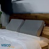 Ortopedik Visco Yastık Boyun Destekli Yastık Aylona Doğal Viskon Kılıflı 55X35x11-7 Cm
