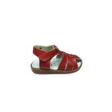 OrtopedikAL 1001 Bebe Unisex Kız Erkek Sandalet Kırmızı Direkli Bilekten Cırtlı % 100 Deri