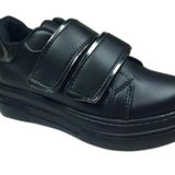 OrtopedikAL 1087 Kız Çocuk Siyah-Platin Cırtlı Sneaker Spor Ayakkabı