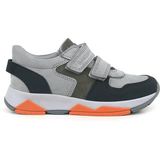 Ortopedikal 3880 Rakerplus Hakiki Deri Gri Siyah Çocuk Sneakers Spor Ayakkabı Cırtlı - Gri - Siyah