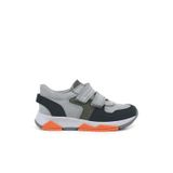 OrtopedikAL 3880 Rakerplus Hakiki Deri Gri Siyah Çocuk Sneakers Spor Ayakkabı Cırtlı