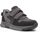 Ortopedikal 3880 Rakerplus Hakiki Deri Koyu Gri Siyah Çocuk Sneakers Spor Ayakkabı Cırtlı