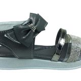 OrtopedikAL Grafen Filet Kız Çocuk Sandalet Platin Şeffaf Taşlı Abiye Ayakkabı