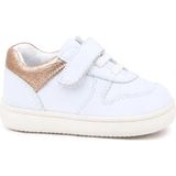 Ortopedikalrakerplus R840-BENBA.18 % 100 Bob Beyaz Nubuk Bakır Cırtlı Bebek Sneaker Ayakkabı - Beyaz - Bakır