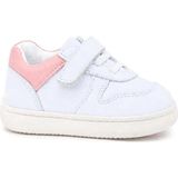 Ortopedikalrakerplus R840-BENP % 100 Bob Beyaz Nubuk Pembe Cırtlı Bebek Sneaker Ayakkabı - Beyaz - Pembe
