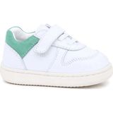 Ortopedikalrakerplus R840-BENY % 100 Deri Beyaz Nubuk Yeşil Cırtlı Bebek Sneaker Ayakkabı - Beyaz-Yeşil
