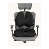 ORTOVİTA Yeni Nesil Visco Ortopedik Ergonomik Oto Ofis Koltuk Sandalye Bel Destek Minderi ve Visco Oturma Minderi 2 li set Geometrik Siyah